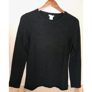 J. Crew Womens Luxurious Cashmere Minimalist Italian Yarn Sweater Medium Black
